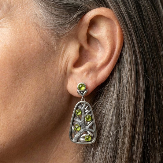 Vintage Peridot Branch Earrings