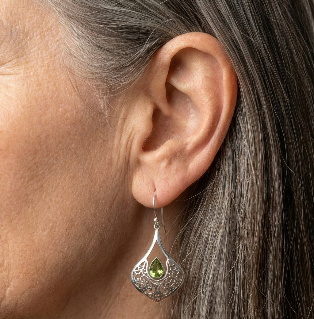 Vintage Peridot Dangle Earrings