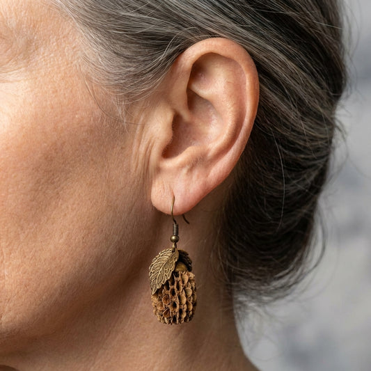 Vintage Pinecone Drop Earrings