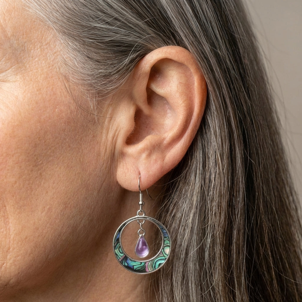 Vintage Purple Droplet Earrings