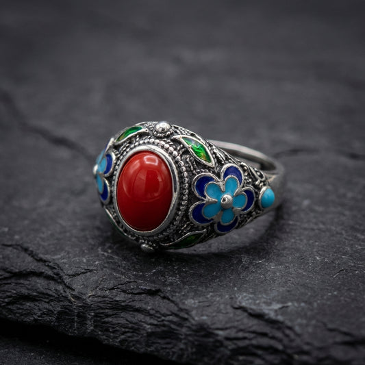 Vintage Red Stone Filigree Ring 35447819
