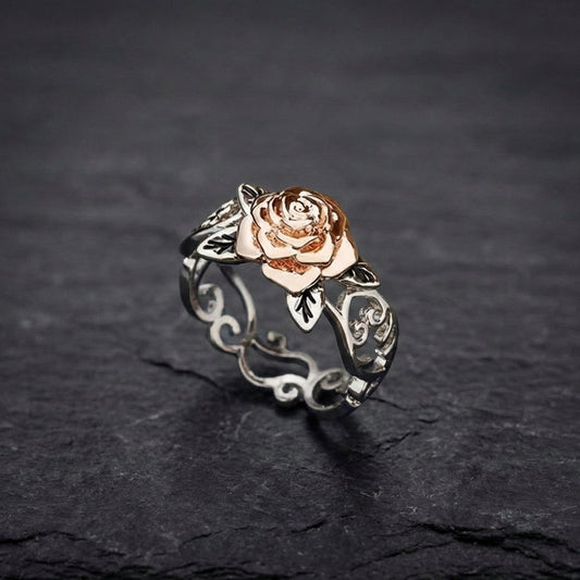 Vintage Rose Gold Flower Ring 45986940