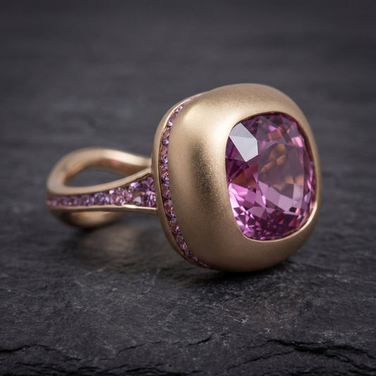Vintage Rose Pink Gold Ring