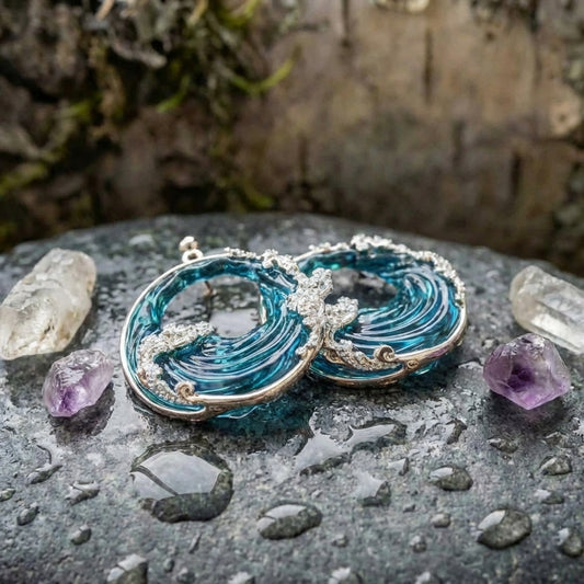 Vintage Round Ocean Earrings