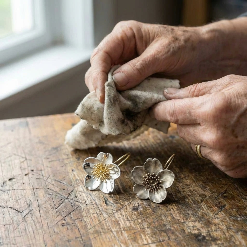 Vintage Silver Blossom Earrings