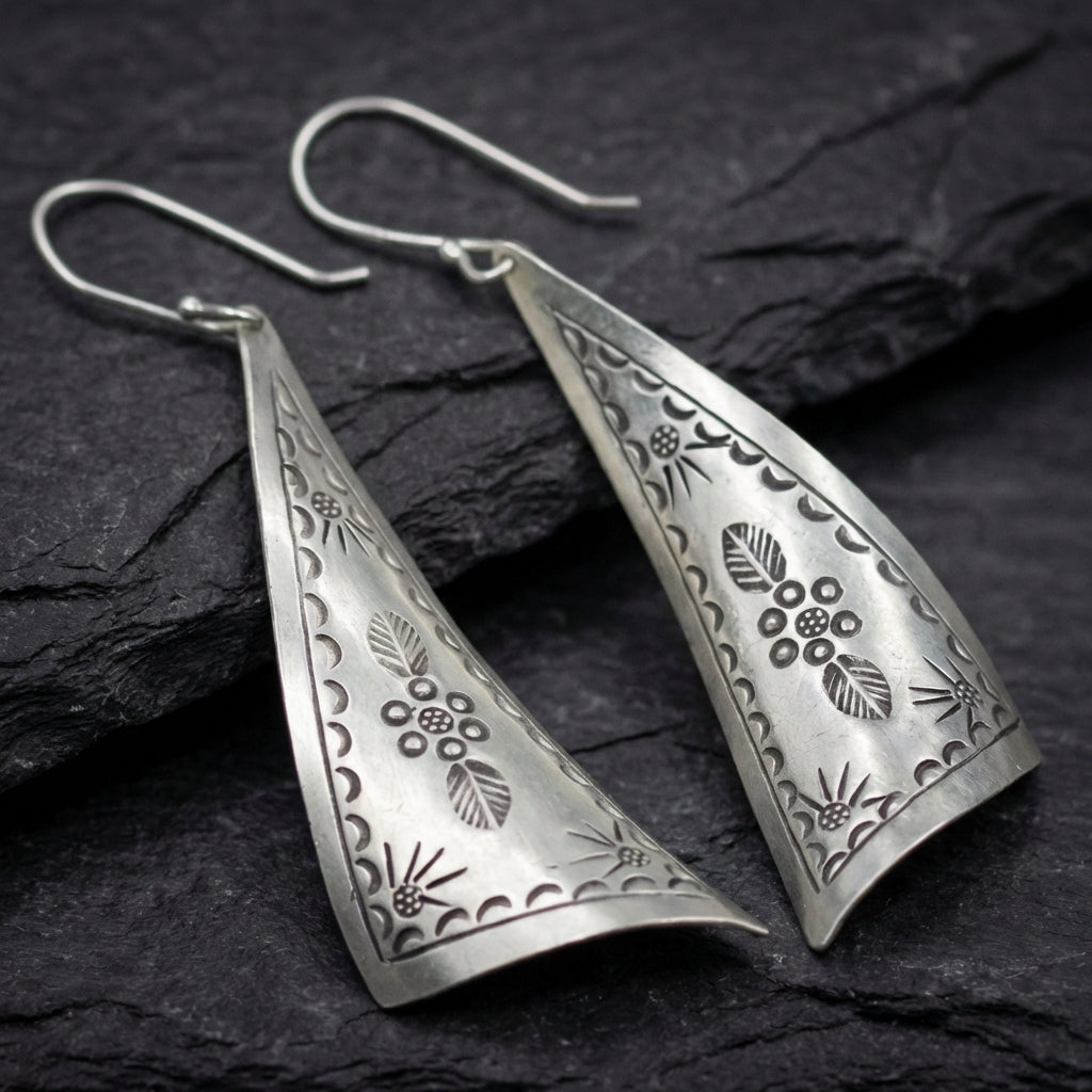 Vintage Silver Boho Earrings 67094281