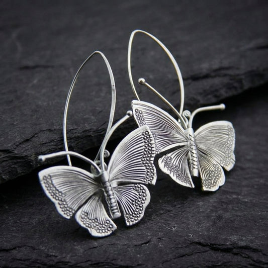 Vintage Silver Butterfly Earrings 91270596