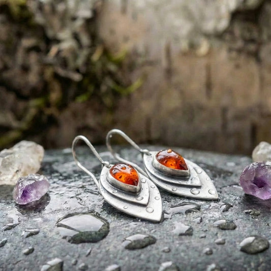 Vintage Silver Color Dangle Earrings