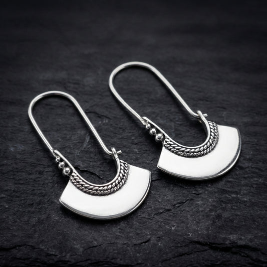 Vintage Silver Crest Earrings