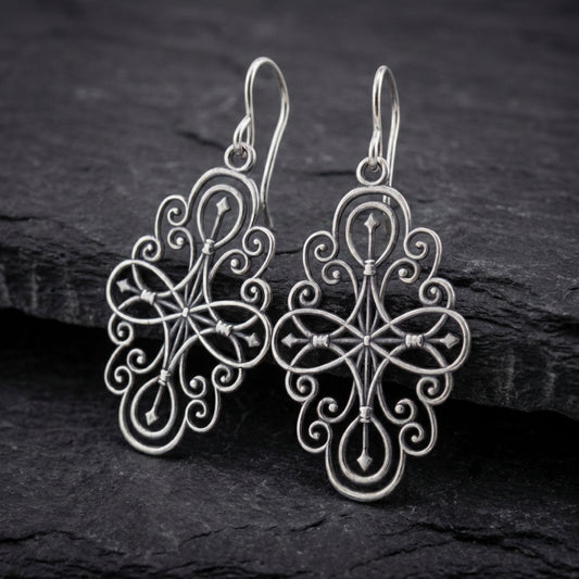 Vintage Silver Cross Earrings 88341151