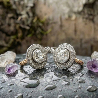 Vintage Silver Earrings With Zirconia
