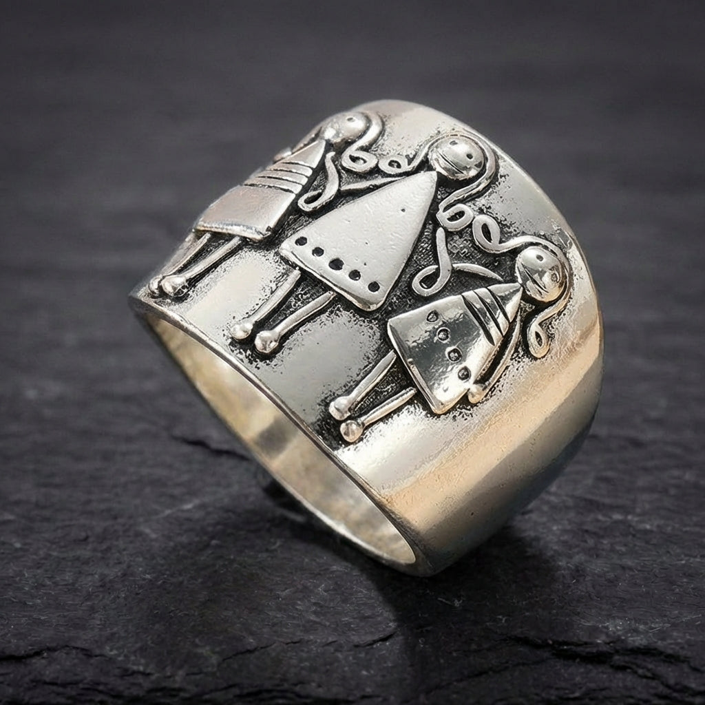 Vintage Silver Figure Ring 48353563