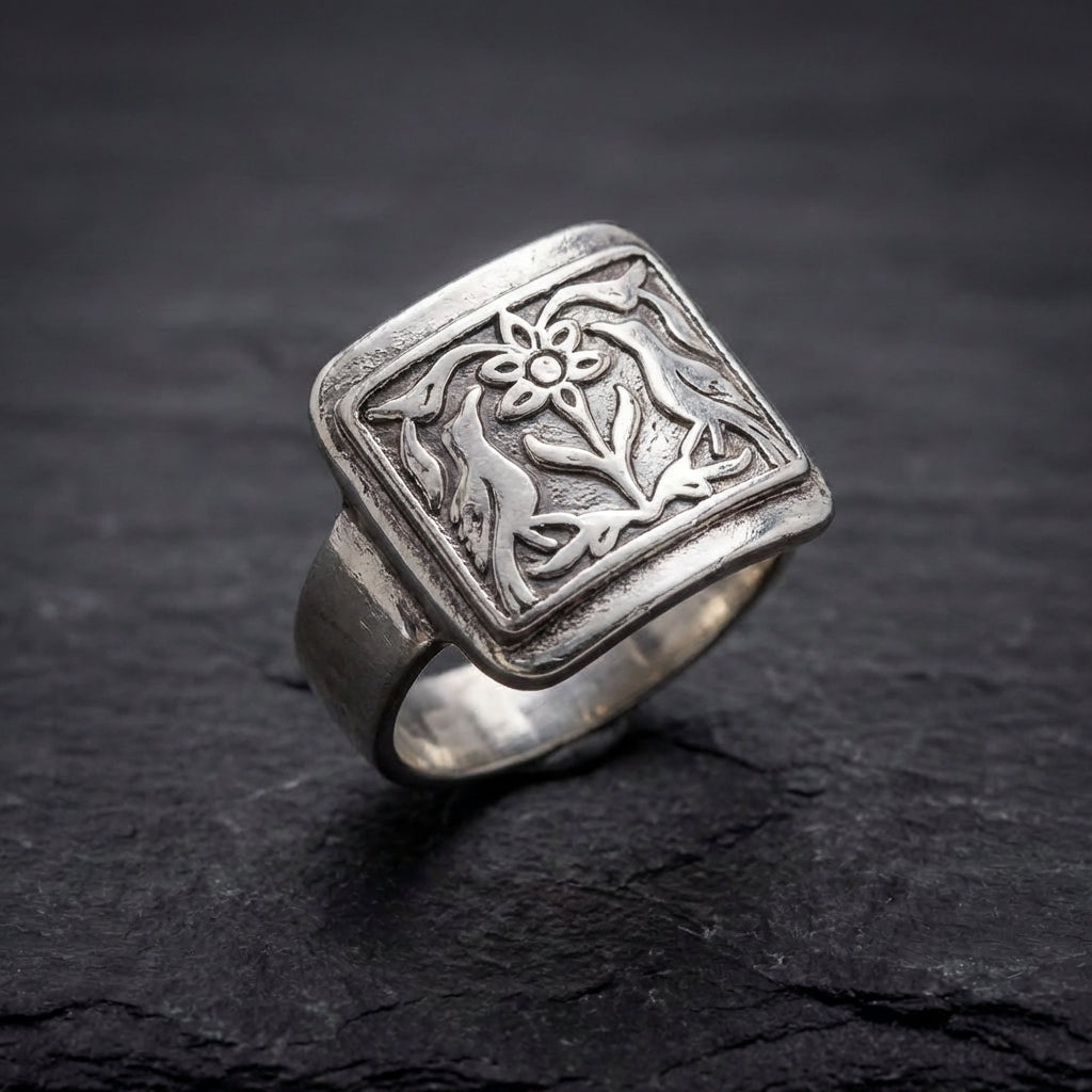 Vintage Silver Floral Ring 48081441