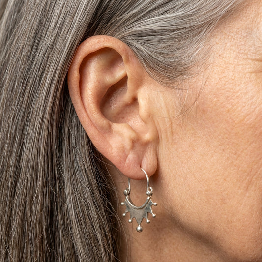 Vintage Silver Geometric Earrings