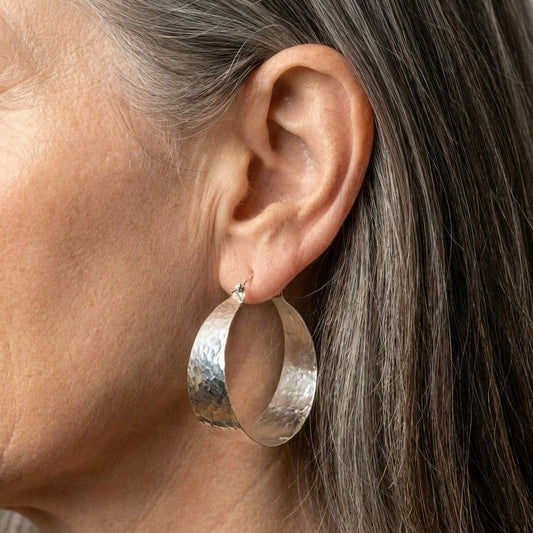 Vintage Silver Hoop Earrings