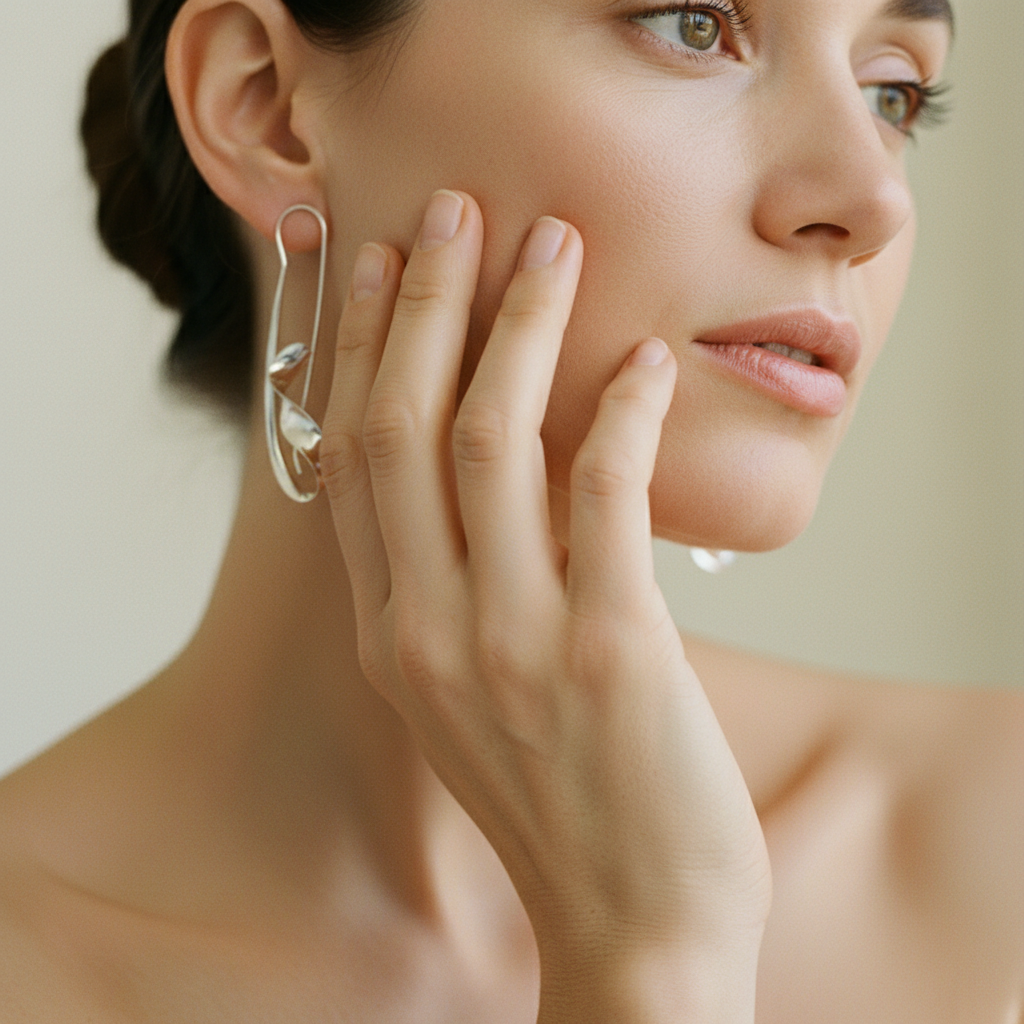Vintage Silver Irregular Dangling Earrings