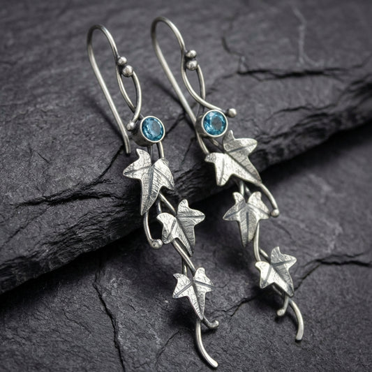 Vintage Silver Leaf Earrings 68824117