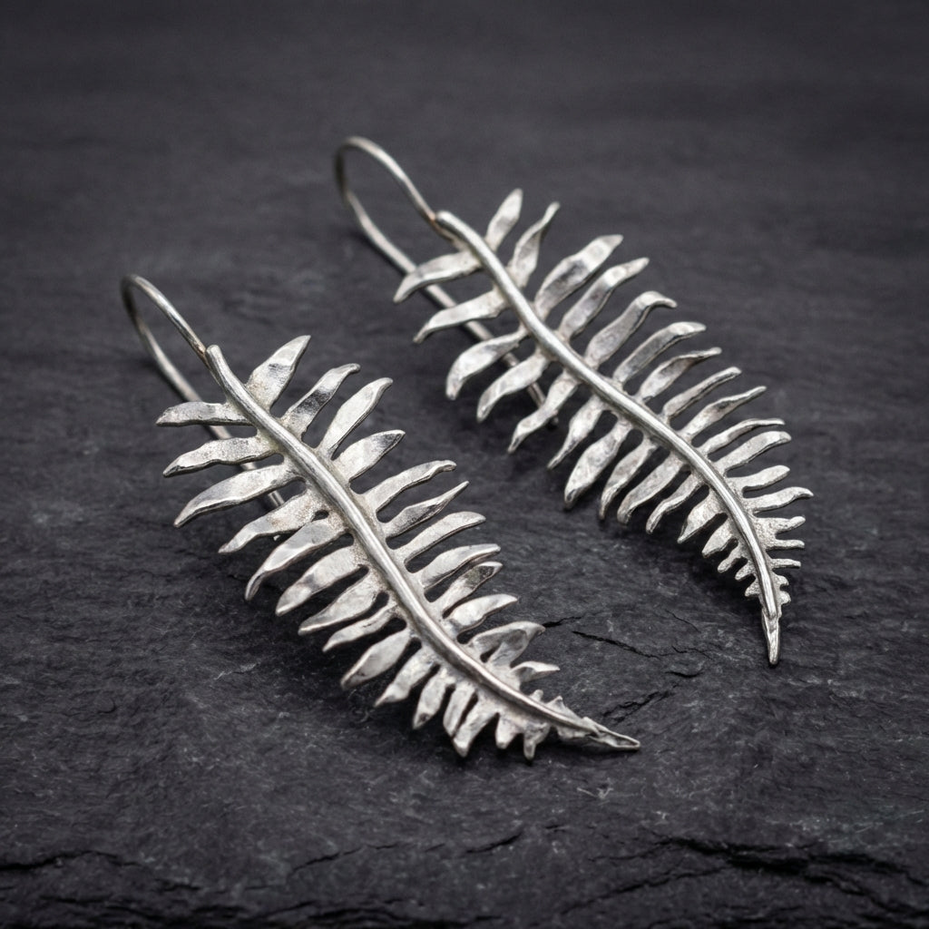 Vintage Silver Leaf Earrings 73597101