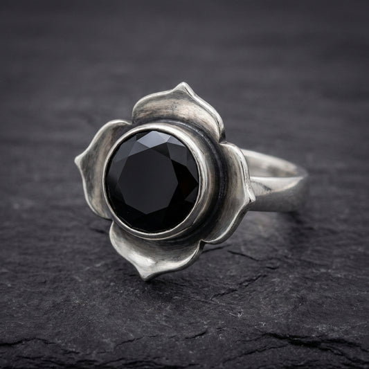 Vintage Silver Onyx Ring 96706393