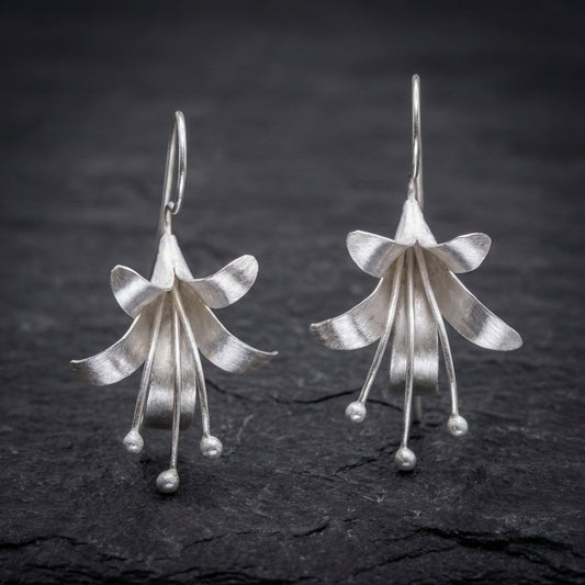 Vintage Silver Open Lotus Earrings
