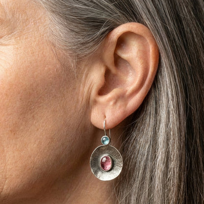 Vintage Silver Tourmaline Earrings