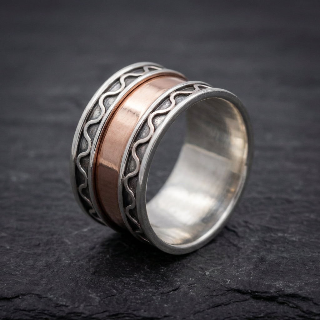 Vintage Silvered Form Ring