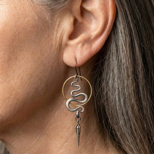 Vintage Snake Spiral Earrings