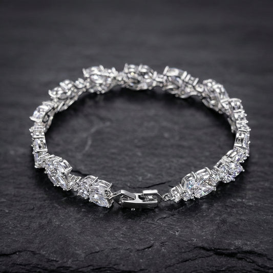 Vintage Sparkling Silver Chain Bracelet