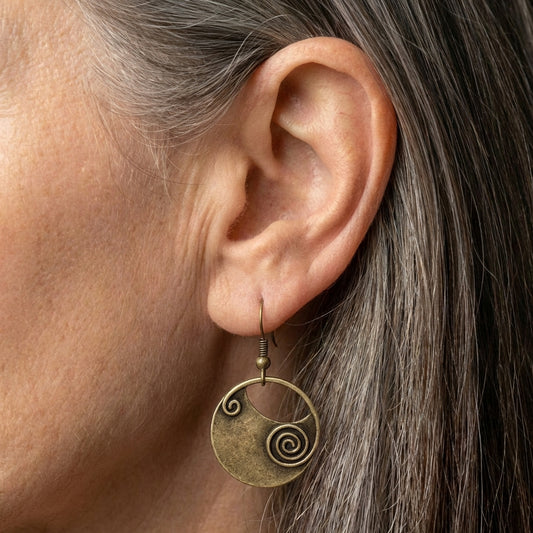 Vintage Spiral Bronze Earrings