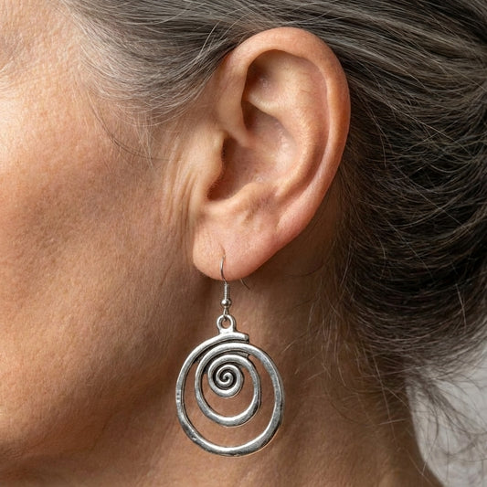 Vintage Spiral Dangle Earrings