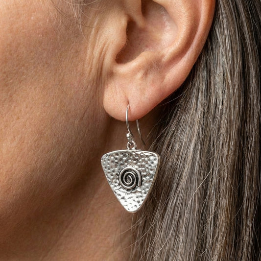 Vintage Spiral Triangle Earrings