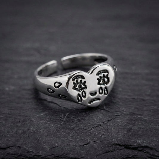 Vintage Sterling Silver Face Ring 99723146
