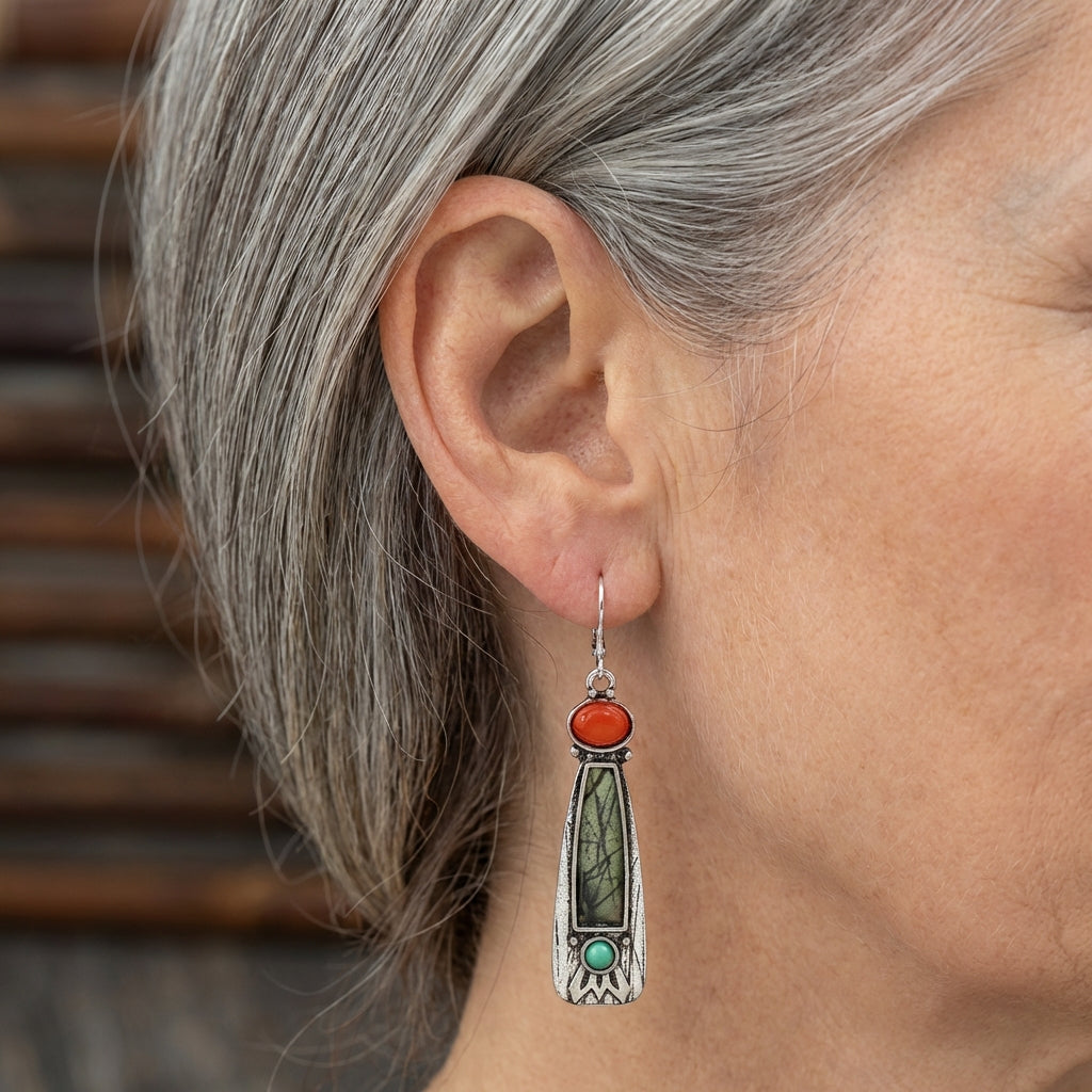 Vintage Stone Dangle Earrings