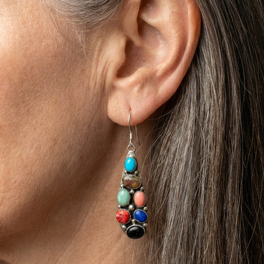 Vintage Stone Dangle Earrings
