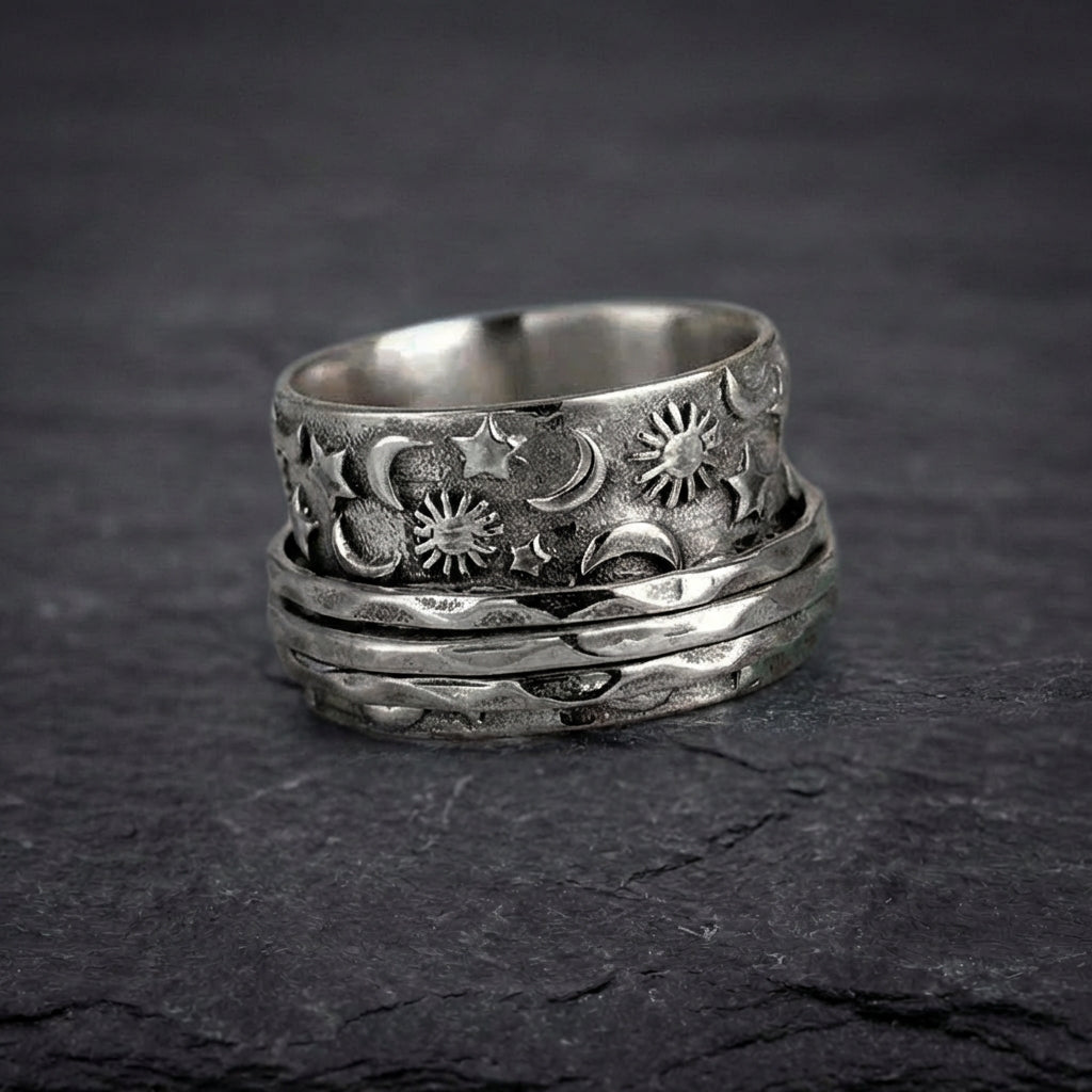 Vintage Sun Moon Star Ring 46354654