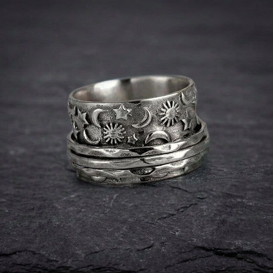 Vintage Sun Moon Star Ring 46354654