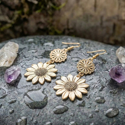 Vintage Sunflower Earrings