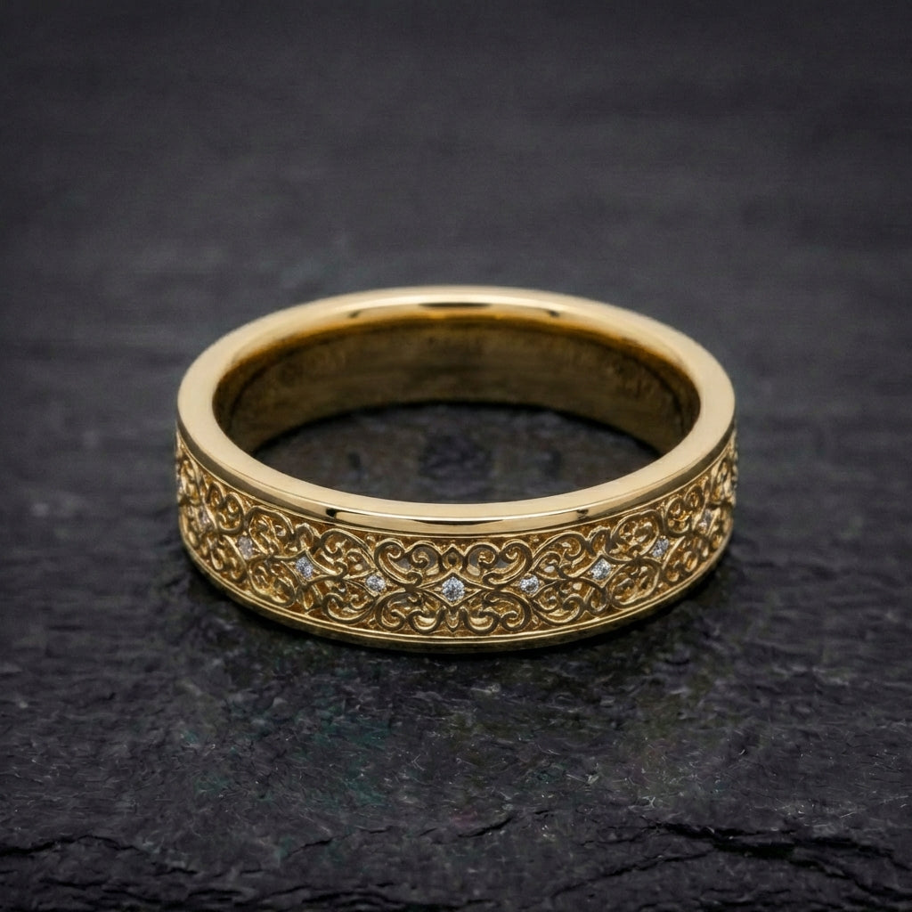 Vintage Swirl Accent Ring