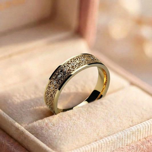 Vintage Swirl Accent Ring