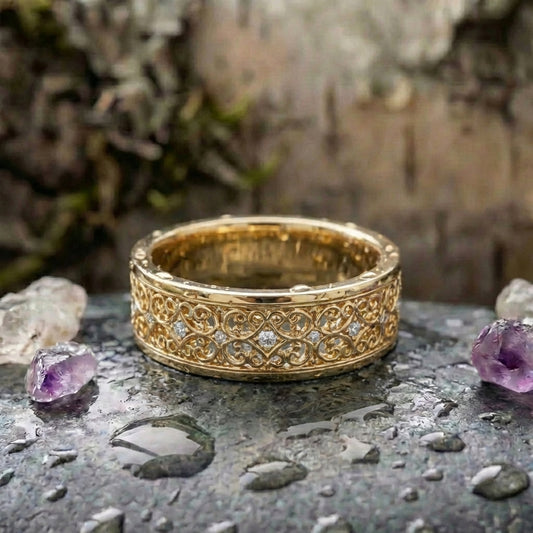Vintage Swirl Accent Ring
