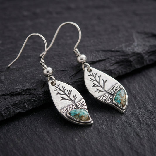 Vintage Tree Turquoise Earrings 95681953