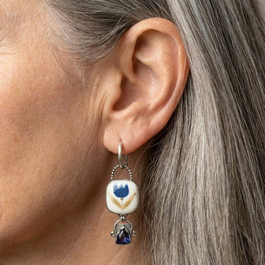 Vintage Tulip Dangle Earrings