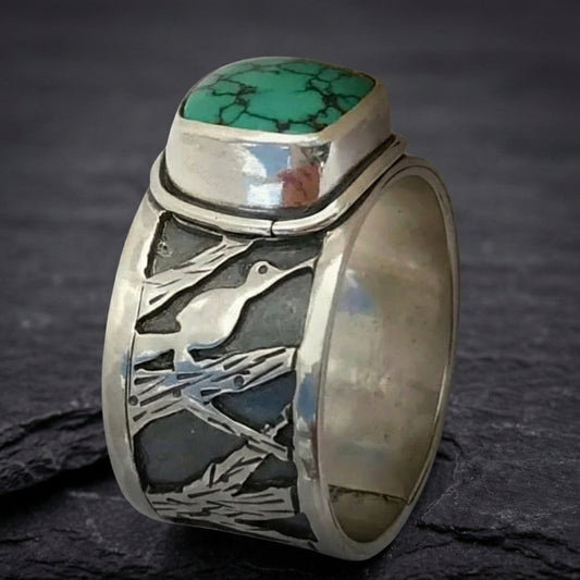 Vintage Turquoise Bird Ring 10870510