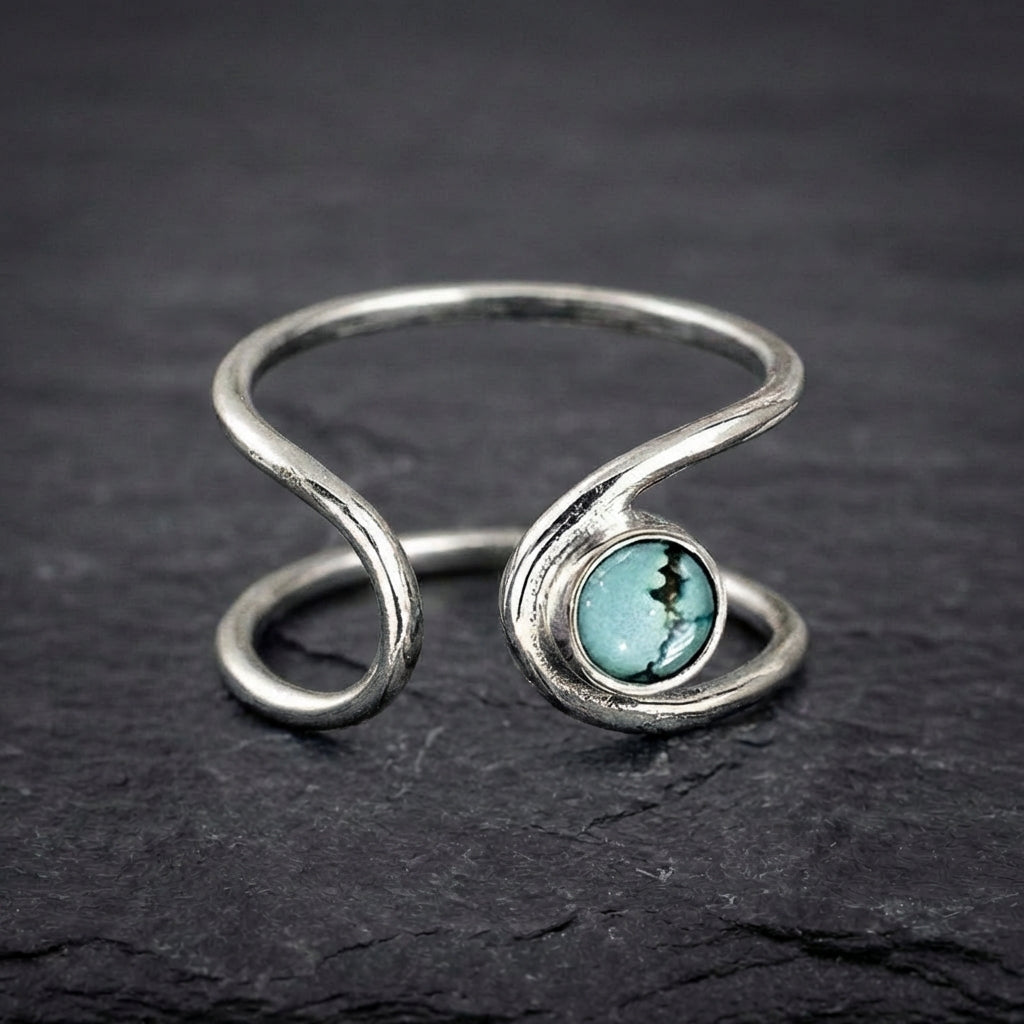 Vintage Turquoise Moon Ring 27209004