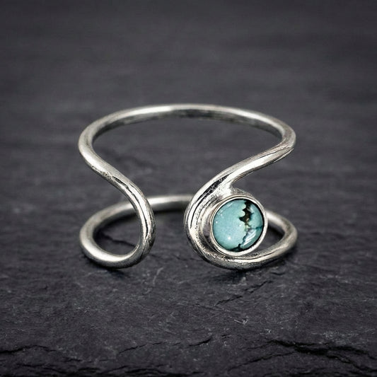 Vintage Turquoise Moon Ring 27209004
