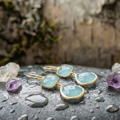 Vintage Turquoise Moonstone Earrings