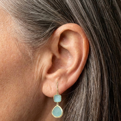 Vintage Turquoise Moonstone Earrings