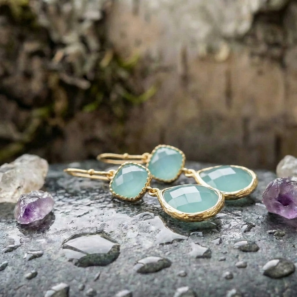 Vintage Turquoise Moonstone Earrings