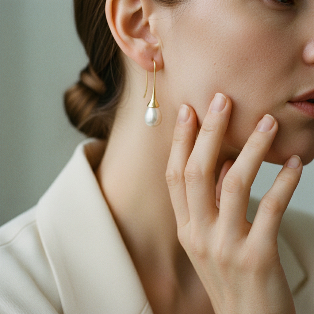 Vintage Water Drop Pearl Earrings