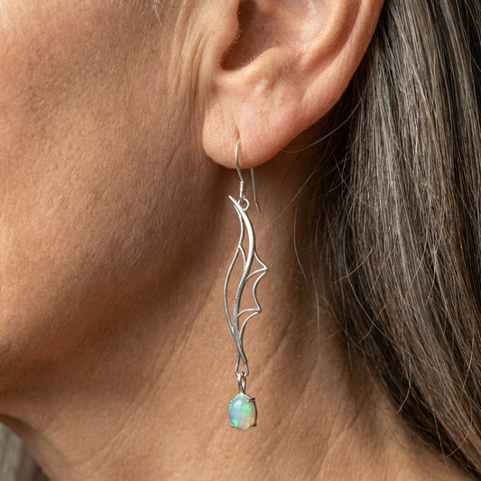 Vintage Wing Opal Earrings